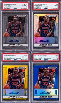 2013-14 Panini Prizm #129 Grant Hill PSA-Graded Signed Card Collection (4 Different) 